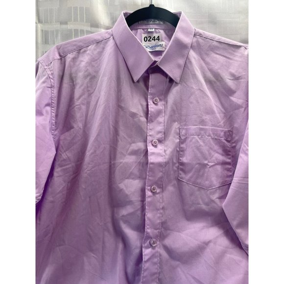 BERLIONI, MEN DRESS SHIRT, long sleeve, COLOR PURPLE, PINK, SIZE 20 - Picture 8 of 11